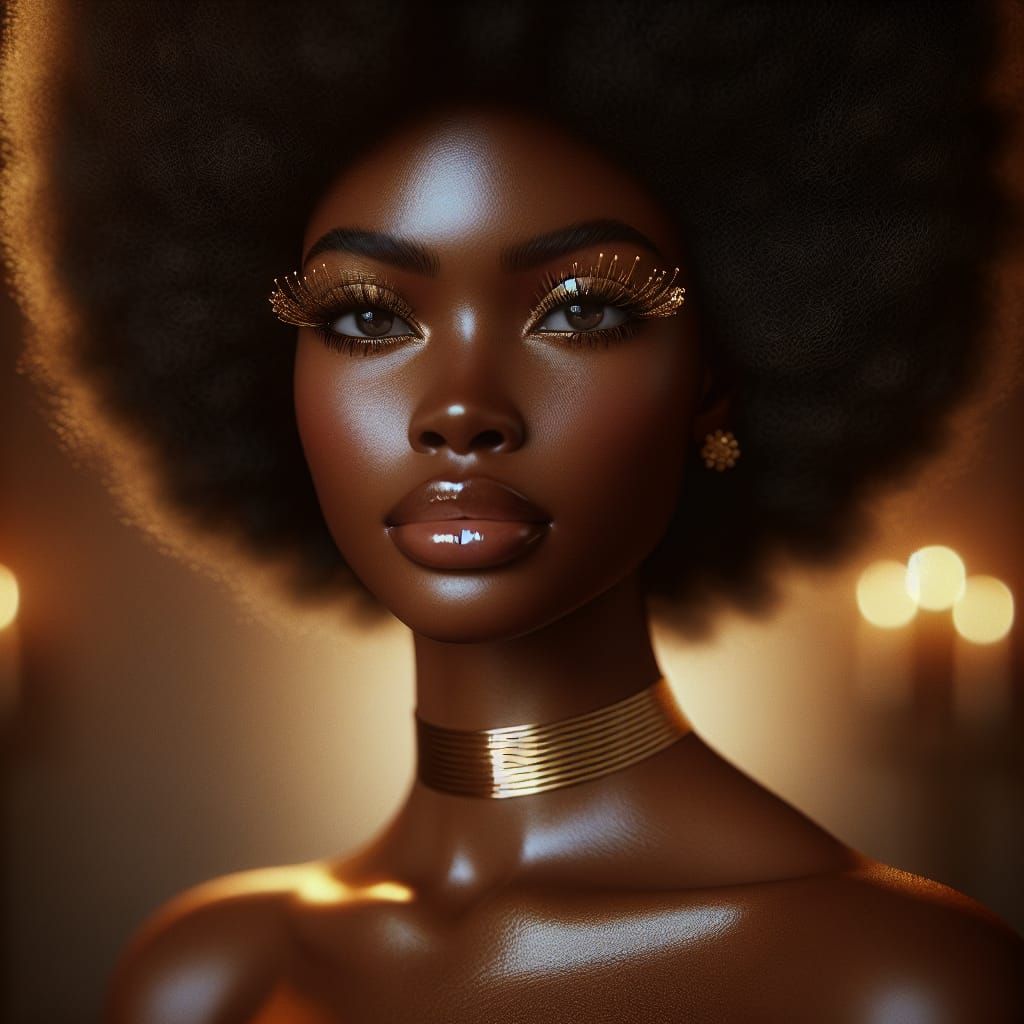 Brown-skin Beauty wrapped in Gold 