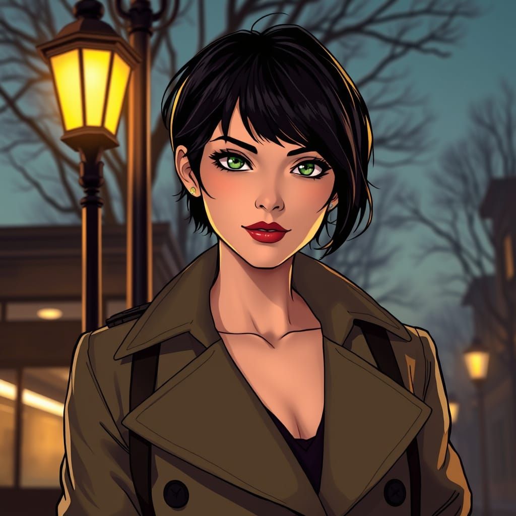 Stylish Private Eye in Film Noir Style