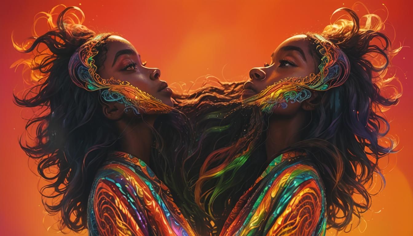 Rainbow Aura Portrait in Hyperrealistic Style