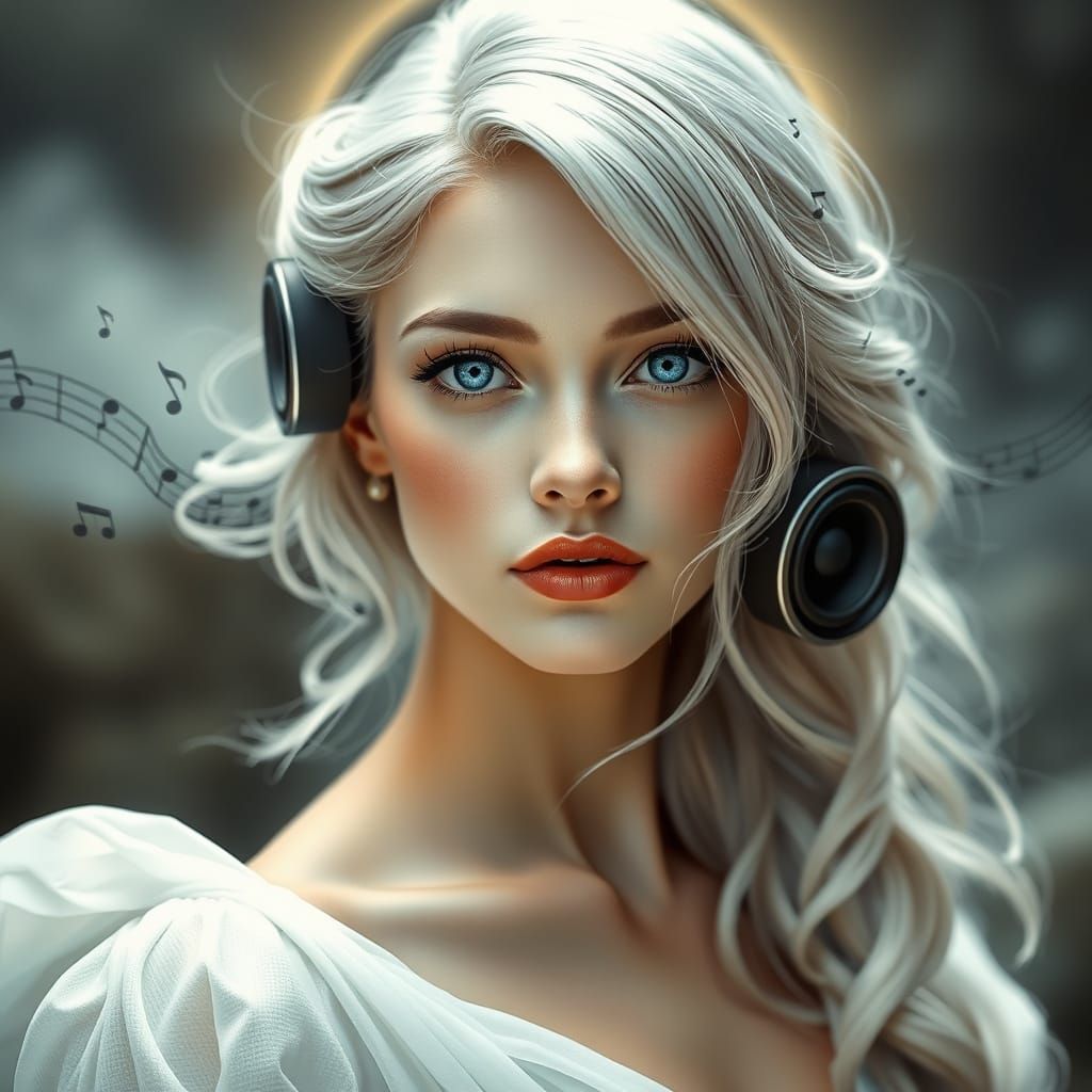 Queen of Symphony in Digital Surrealism Style