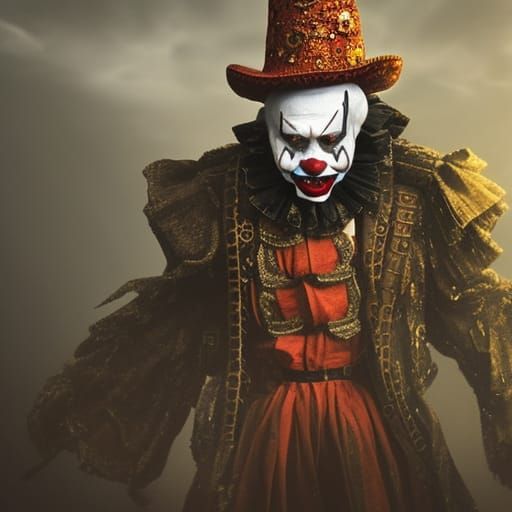 Evil Clown in Digital Matte Painting Style