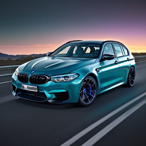 BMW M5 Touring in Turquoise with Purple Accents