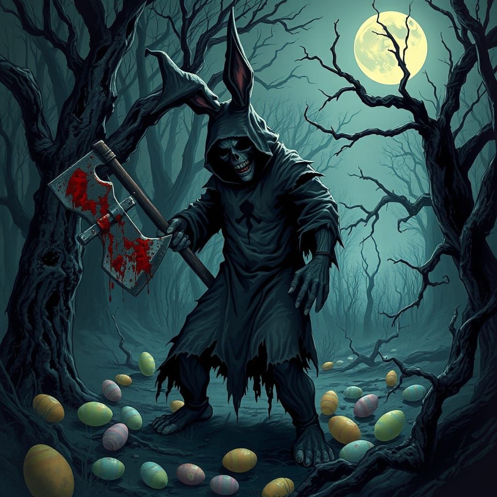 Dark Gothic Easter Bunny Horror Figure