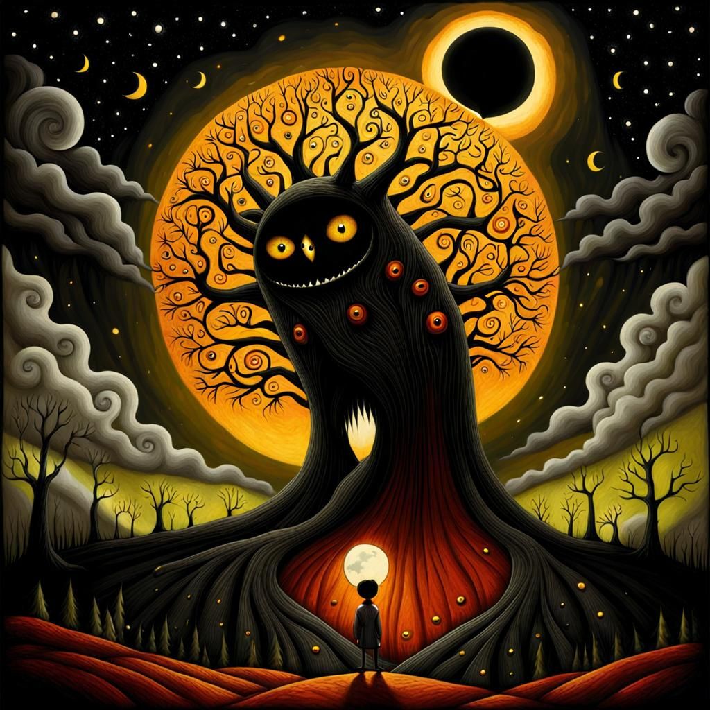 Darkness Peering: A Vibrant and Colorful Dreamscape