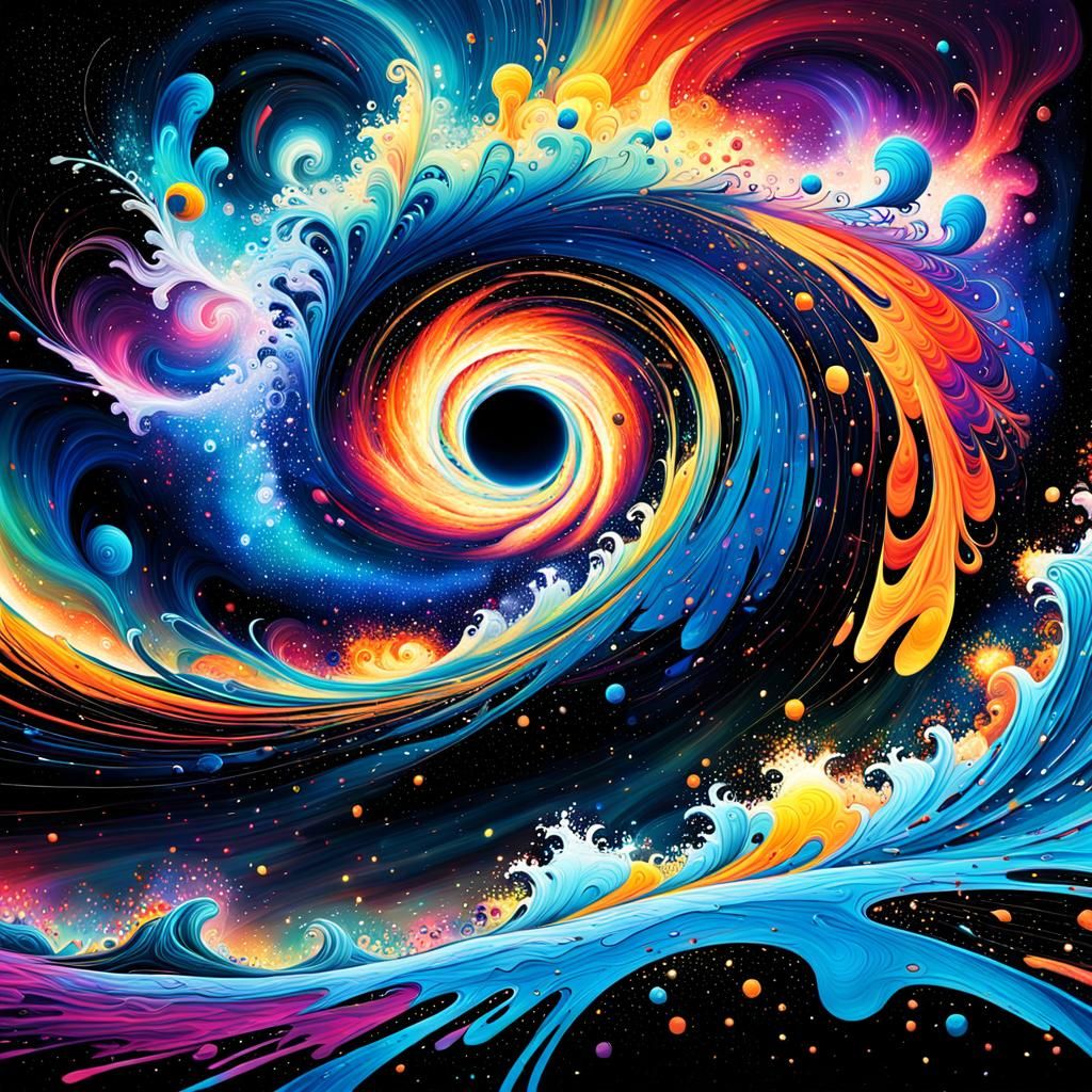 Colorful Galaxy Graffiti Art with Stardust Threads