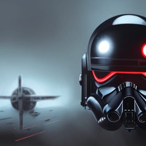 Realistic Star Wars TIE Fighter Helmet in Dark Fantasy Style