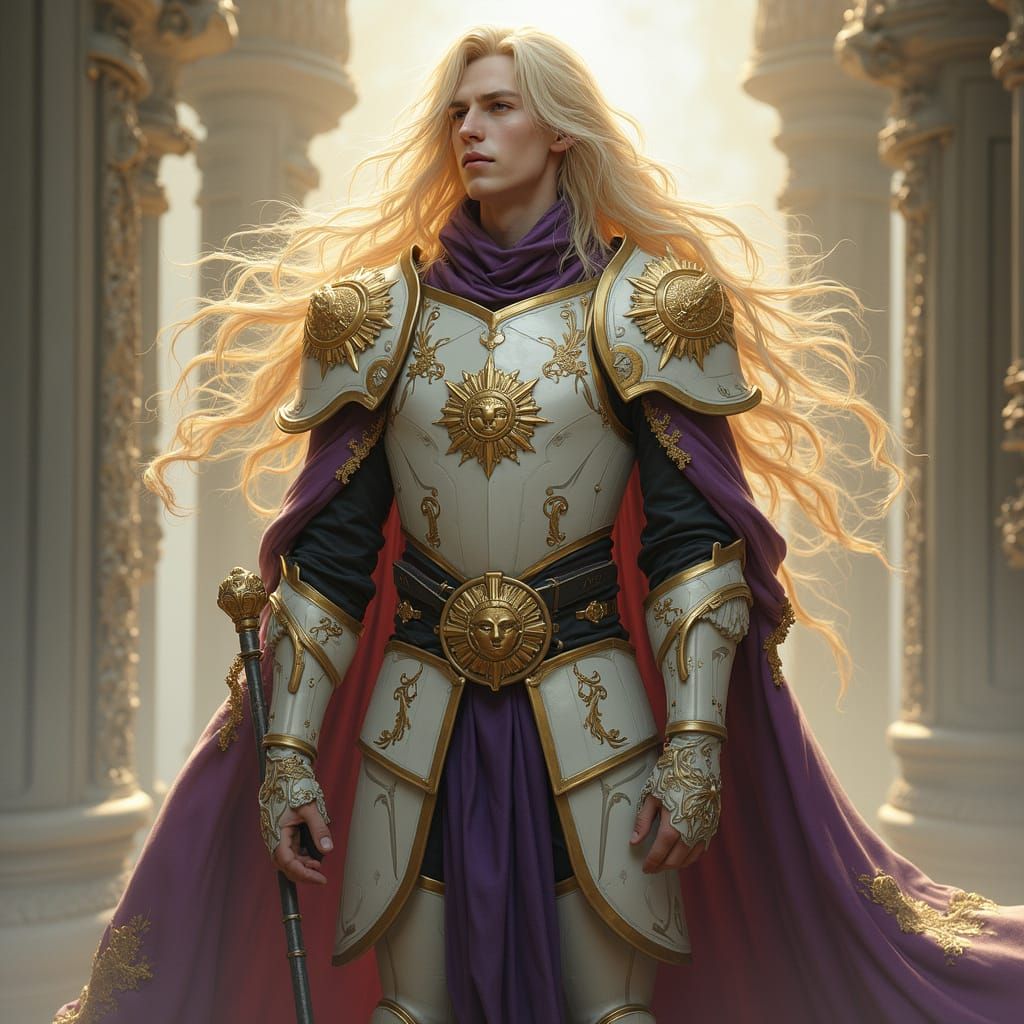 Ethereal Solar Knight in Regal Armor