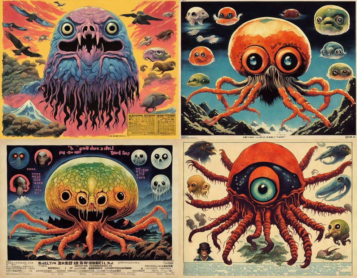 Grotesque 1970s-Style Monster Hybrid Creature