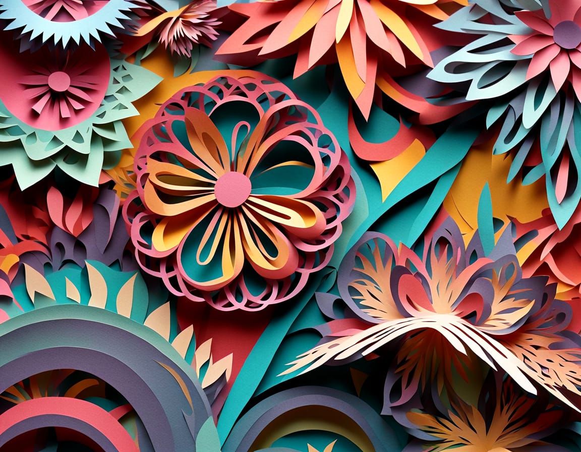 Intricate Paper Art Sculptures with Vivid Colors
