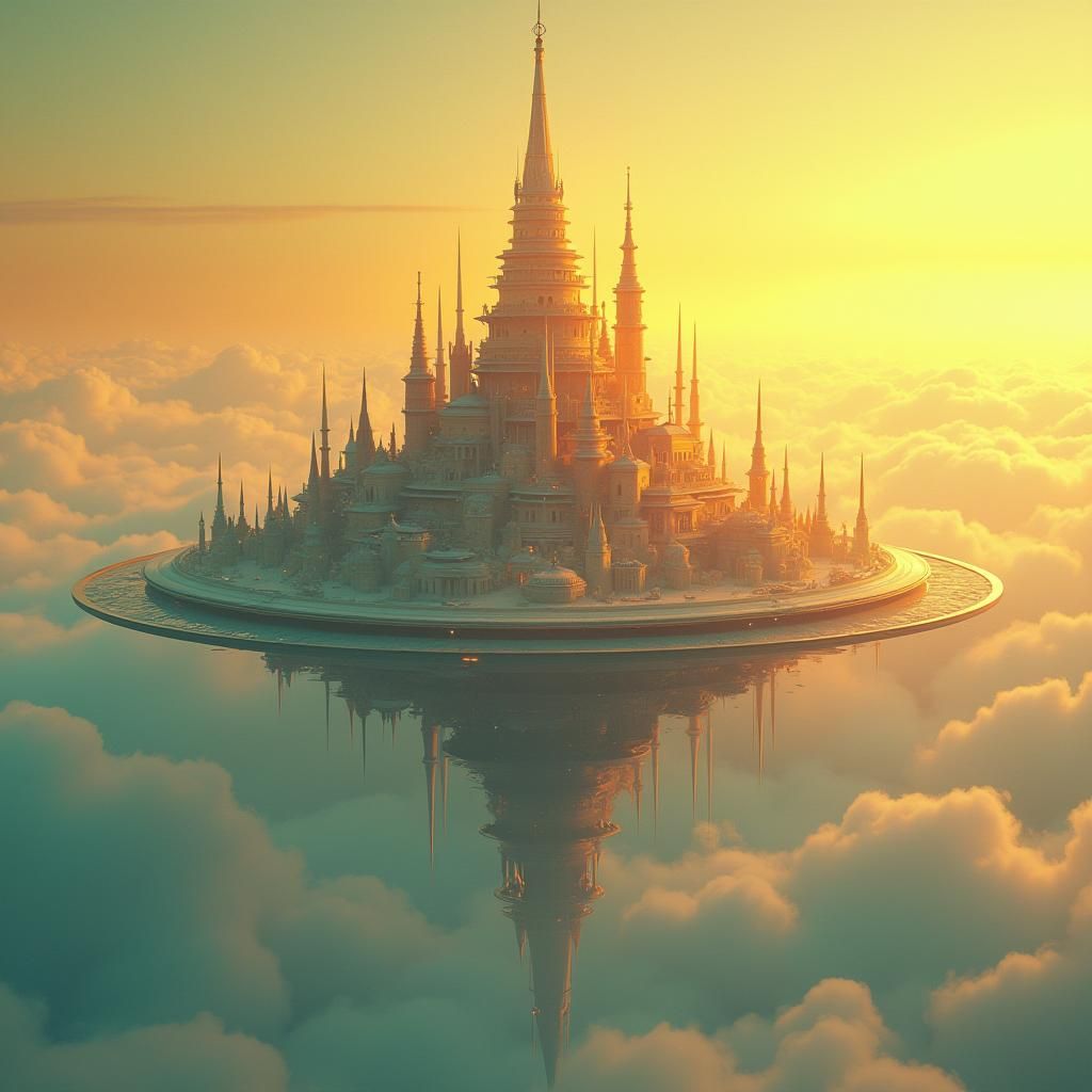 Futuristic Domed Sky City on Venus