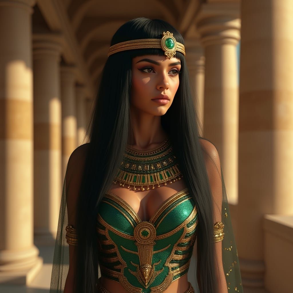 Ancient Egyptian Goddess Shesmetet in Splendor