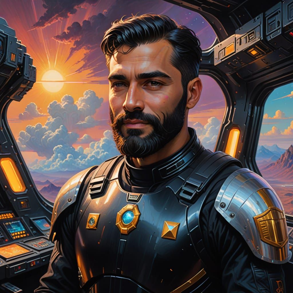 Handsome Bearded Space Commander