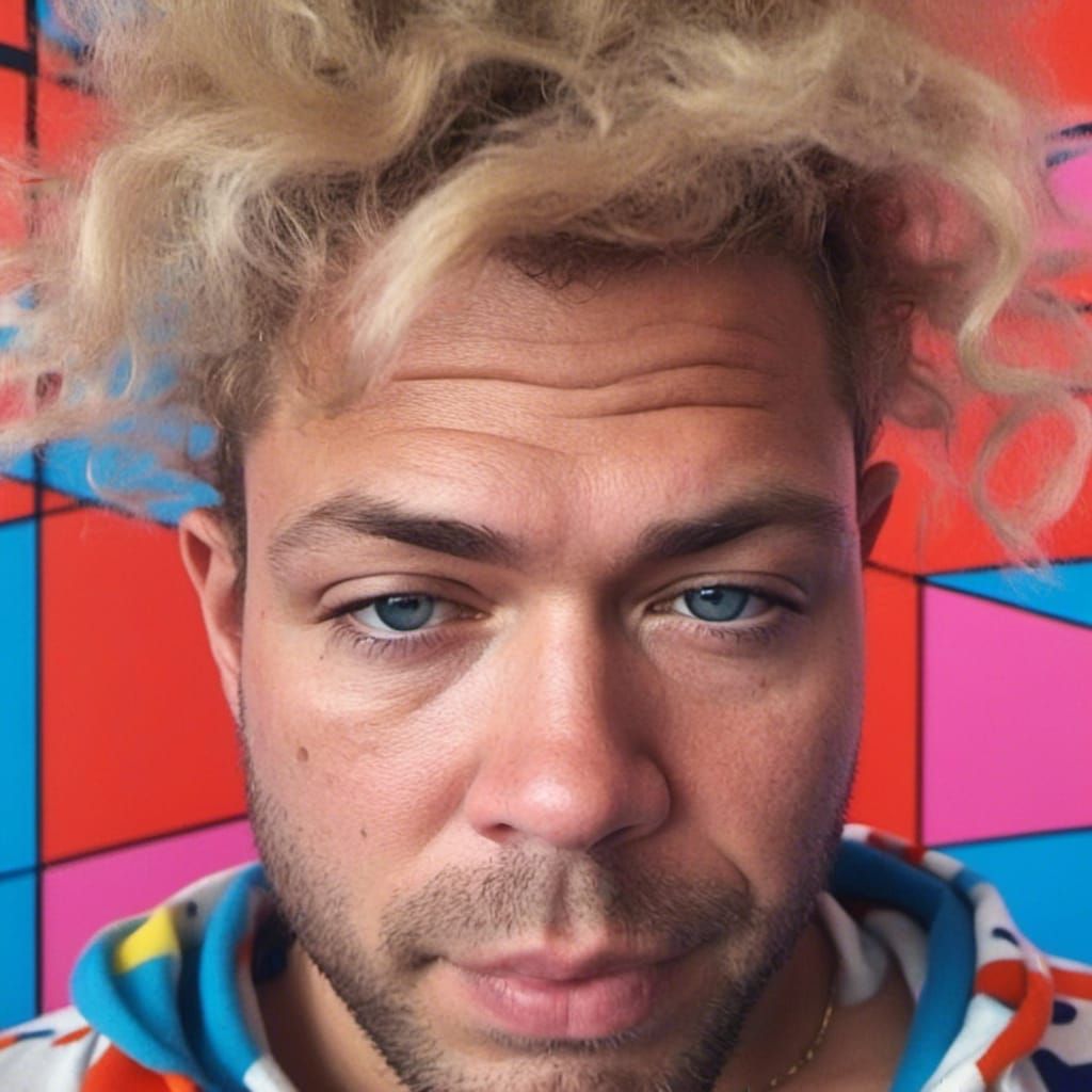 Pop Art Model in Warhol Style Portrait