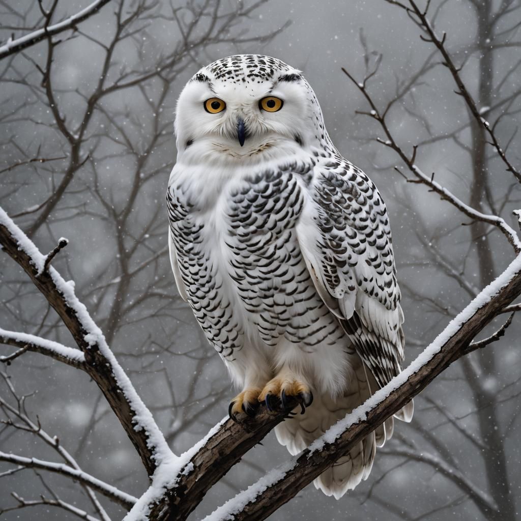 Snowy Owl in Winter Stillness