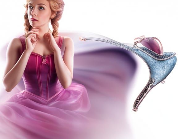 Anastasia Tremaine with Cinderella's Glass Slipper