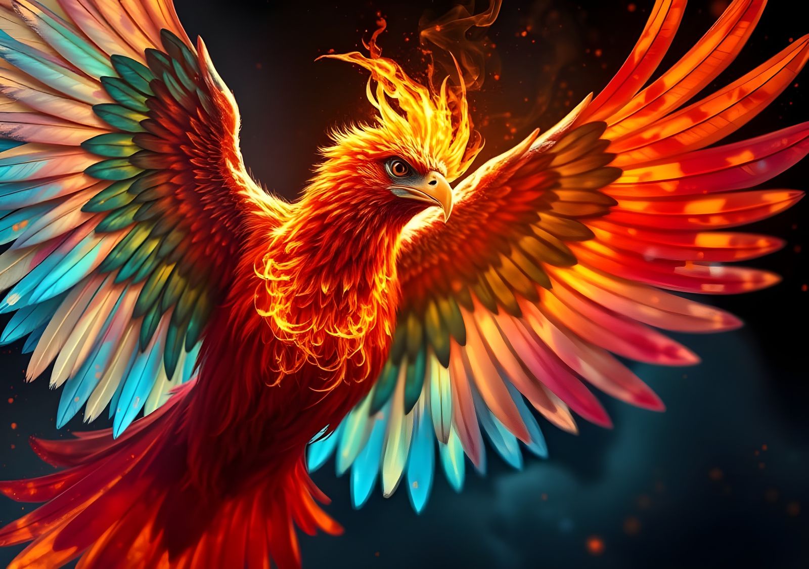 Fiery Phoenix Rising in a Colorful Universe