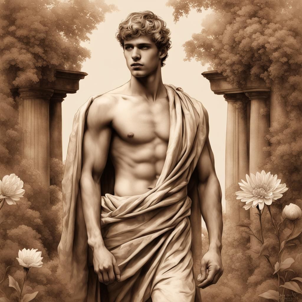Sepia Tone Roman Youth 240302A
