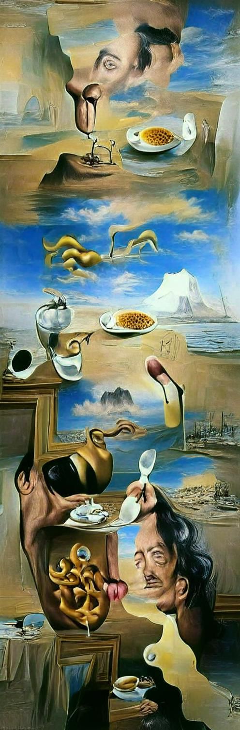 Surreal Breakfast in Style of Salvador Dali
