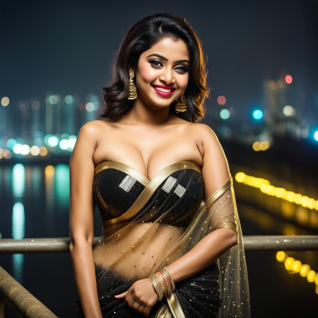 Hyperrealistic Portrait in Neon Cityscape