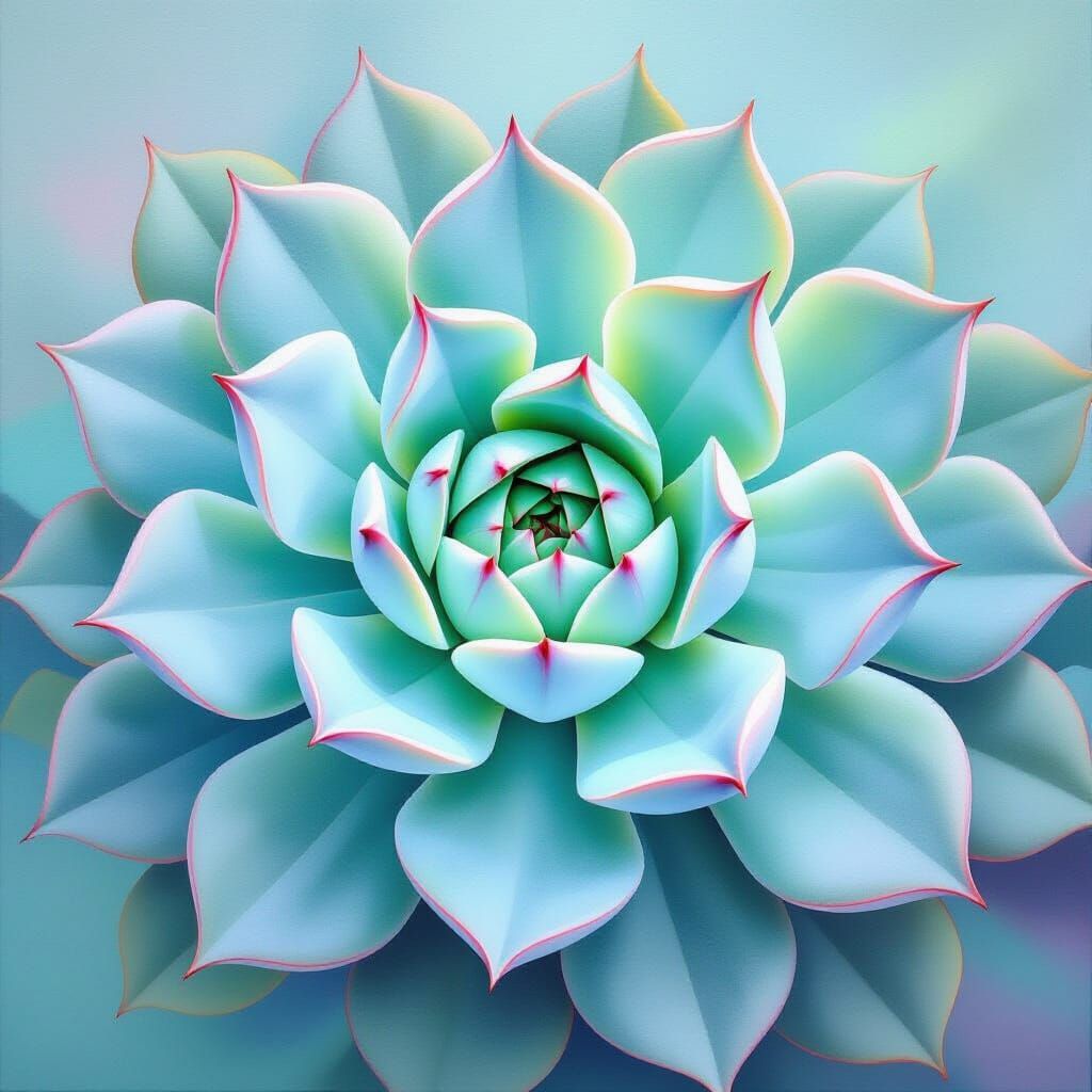 Succulents in Ethereal Minimalist Painting