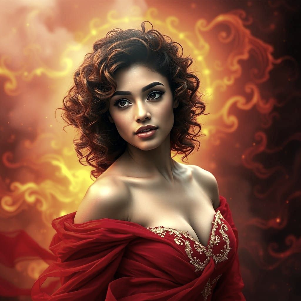 Hyperrealistic Latina Goddess Radiates Passion and Strength