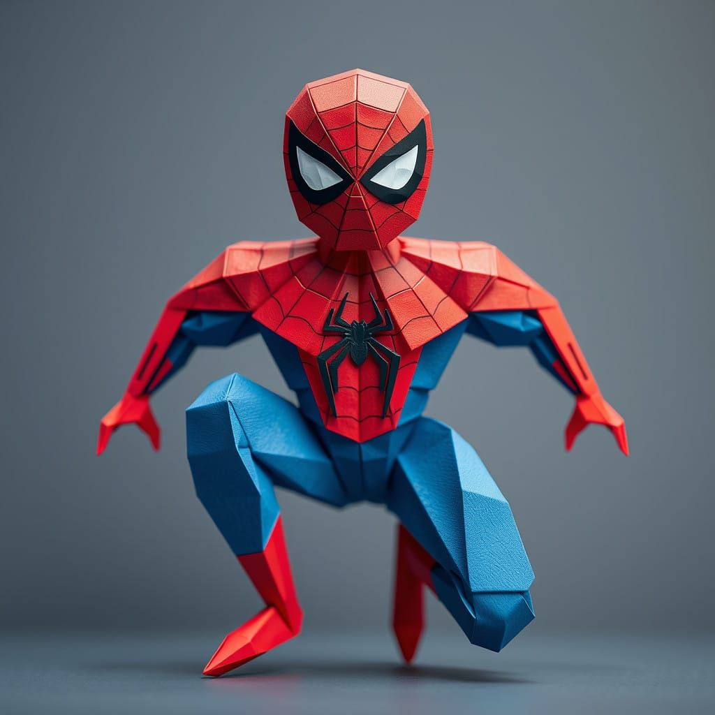 Spider-Man Papercraft in Origami Style