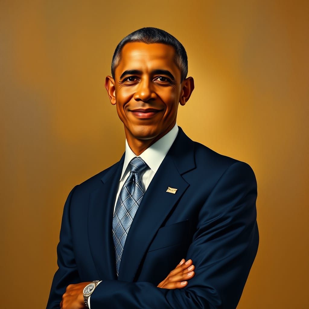 Barack Obama Presidential Portrait in Classic Style