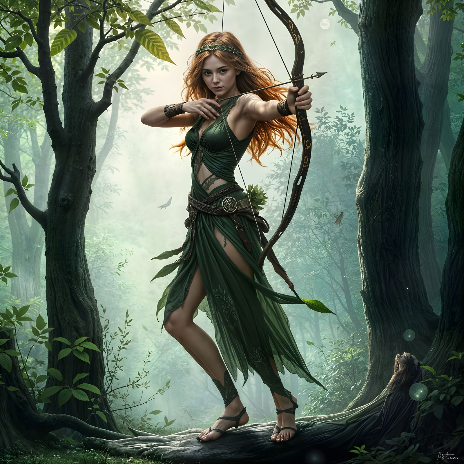 Elf Archer Stands Watch in the Green Realm