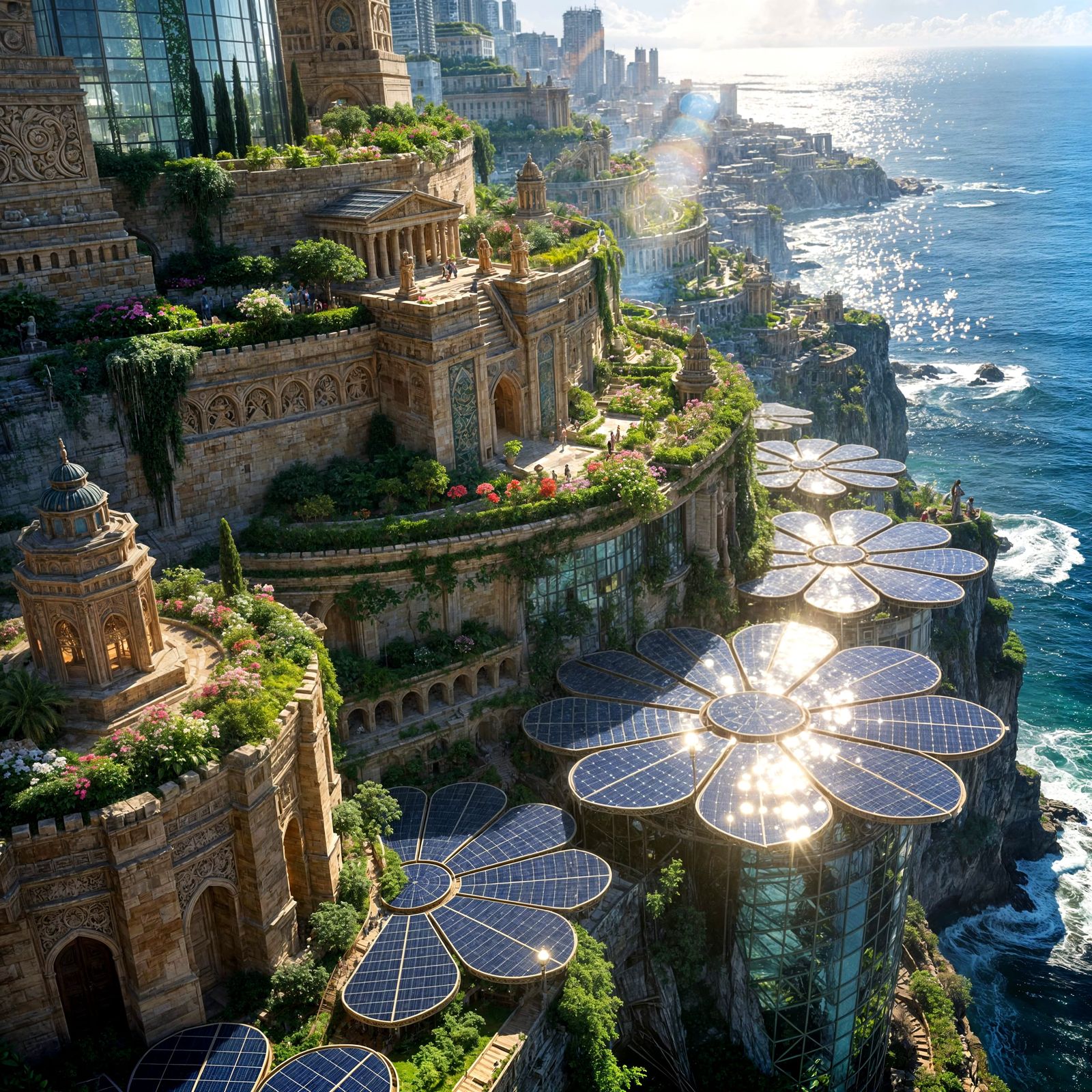 Hanging Gardens of Babylon Reimagined with Modern Architectu...