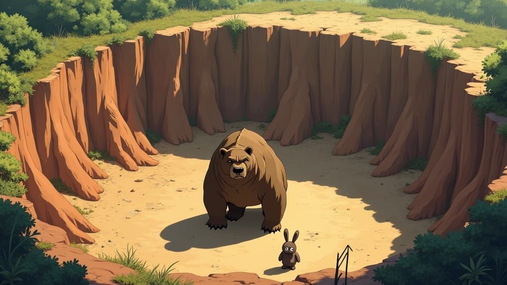 Bear Trapped: Studio Ghibli Anime Scene