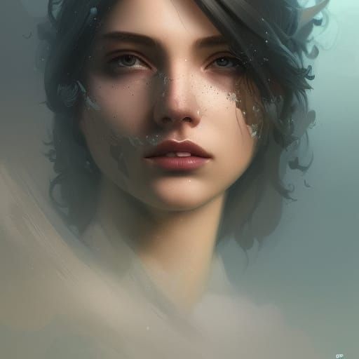 Foggy London Portrait in Hyperdetailed Splash Art Style