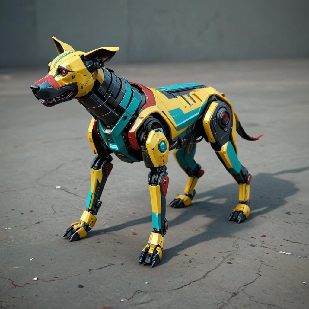 Cyberpunk Robot Dog Inspired by Wipeout 2097