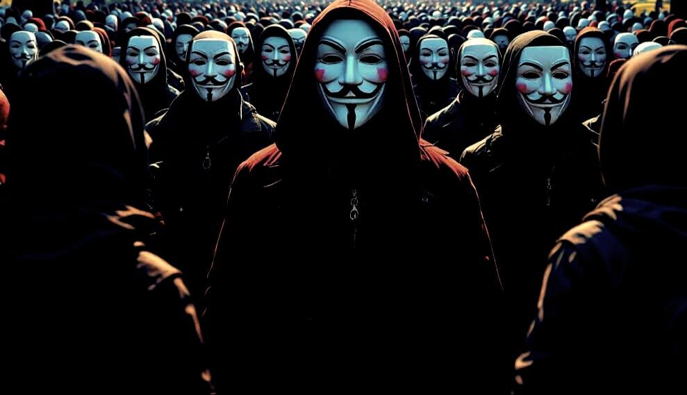 Guy Fawkes Masks in American Park: Matte Painting