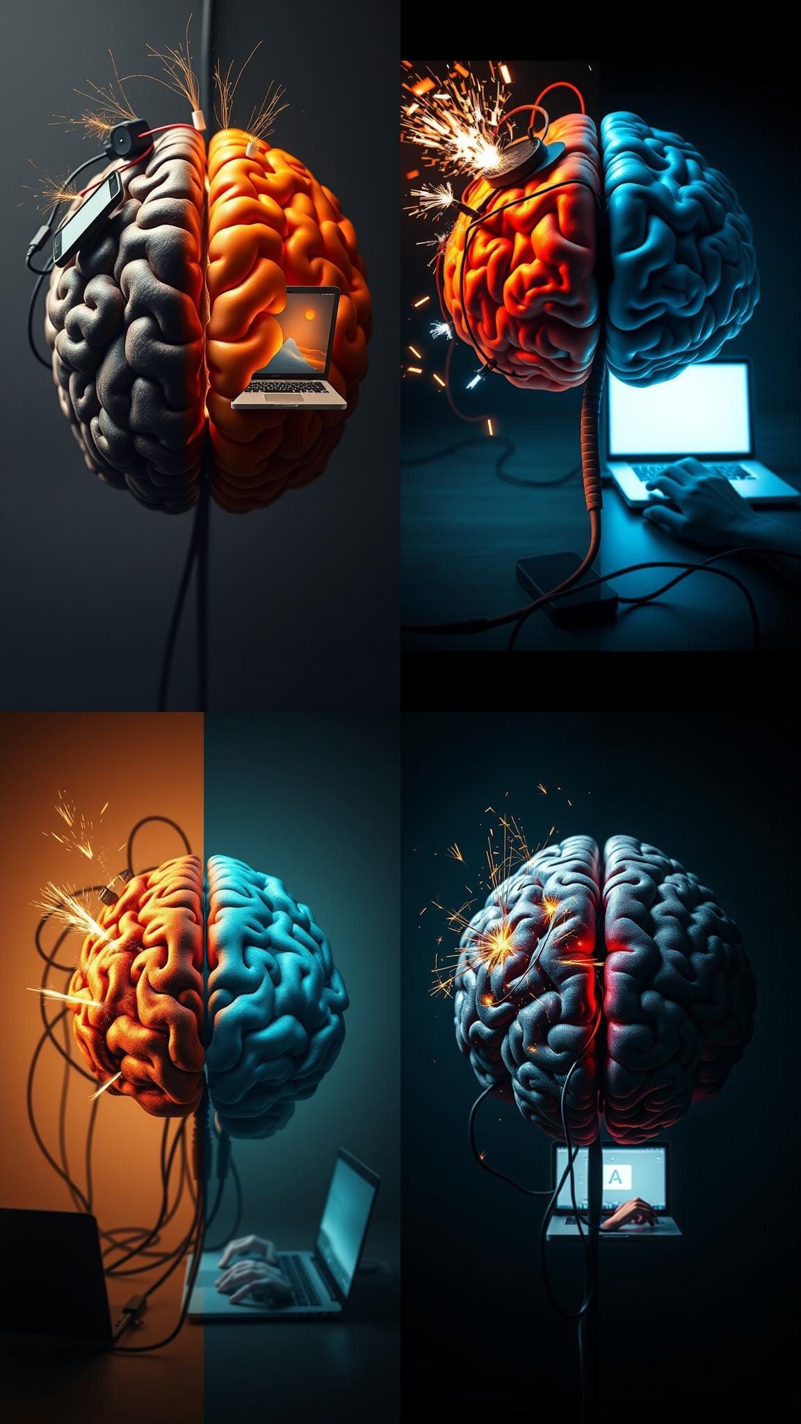 Contrasting Brain Halves: Chaos vs. Focus