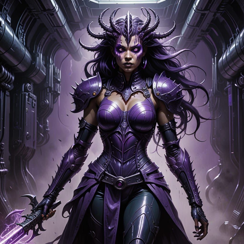 Eldritch Warrior in Biomechanical Armor