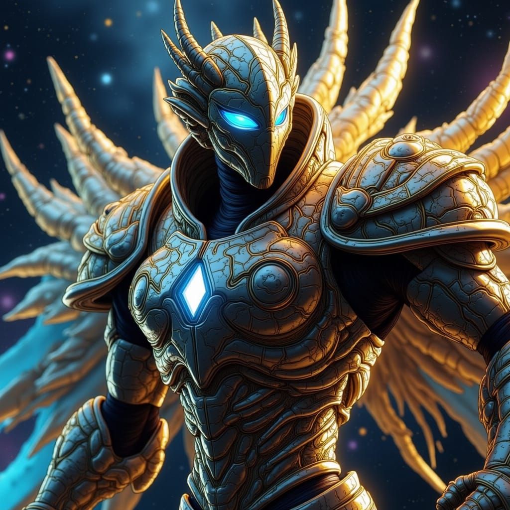 Glass Orb of Dragons in Holographic Style