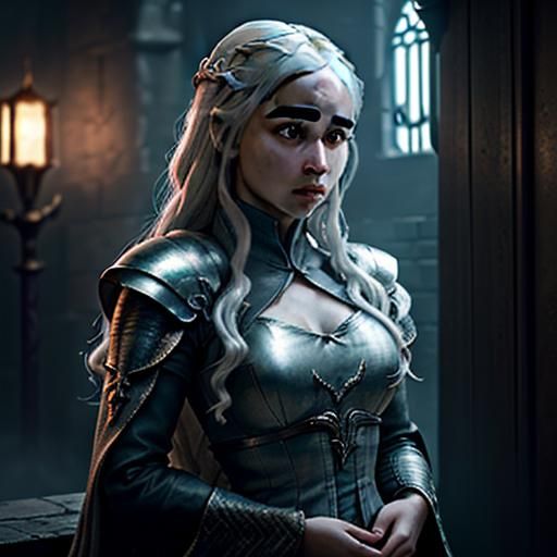 Daenerys Targaryen: Dark Fantasy Art Nouveau Portrait