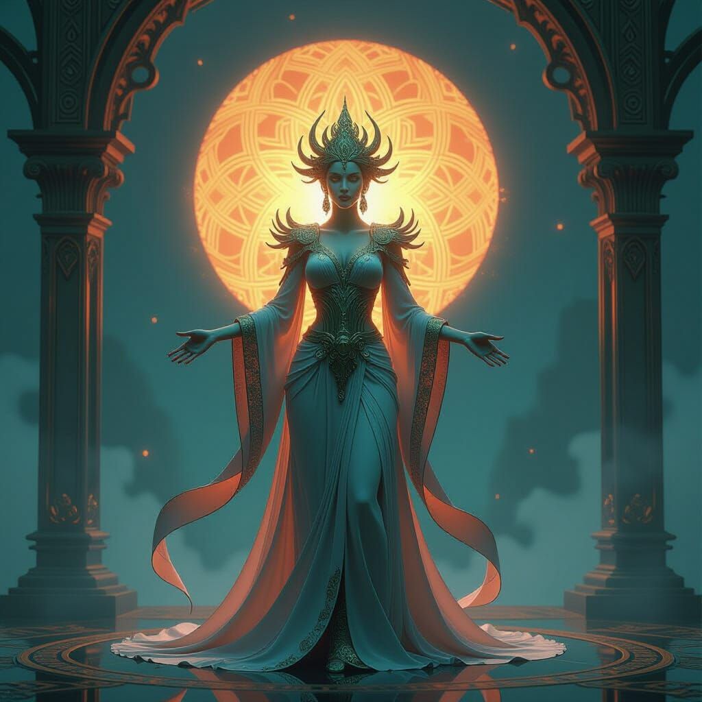 Mythical Being Glowing With Ethereal Light