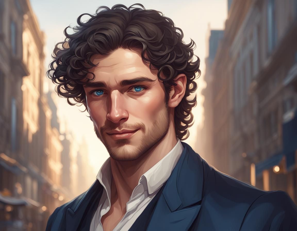 Handsome Irishman Portrait in Hyperdetailed Digital Art