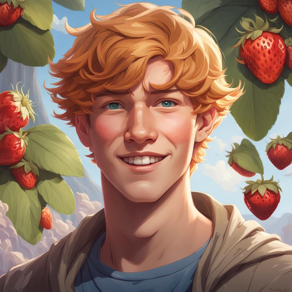 Handsome Teen Boy Portrait in Hyperdetailed Digital Art