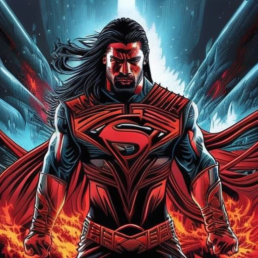 Burning Figure in Comic Book Art Style