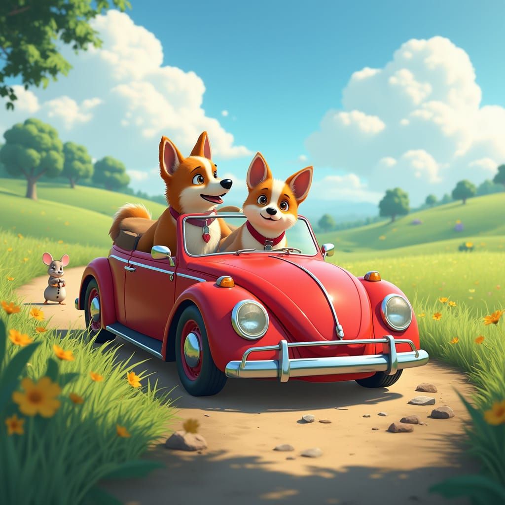 Heartwarming Rescue in a Sun-Drenched Countryside