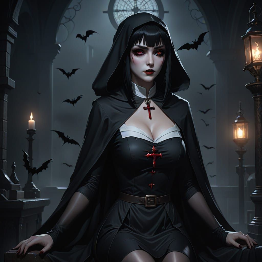 Gothic Angel of Death in Dark Fantasy Anime Art