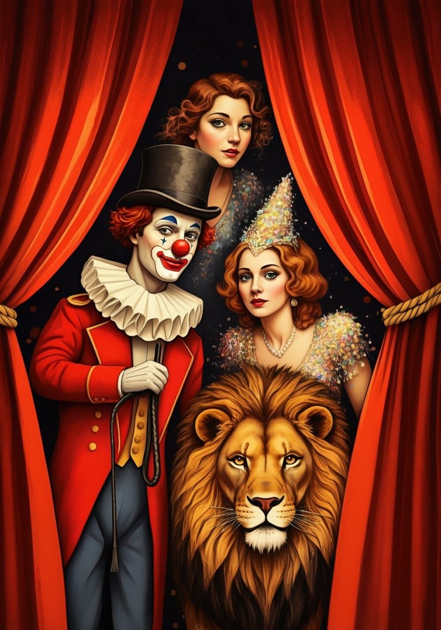 Surreal Circus Scene Reveals Whimsical World Behind Striped ...