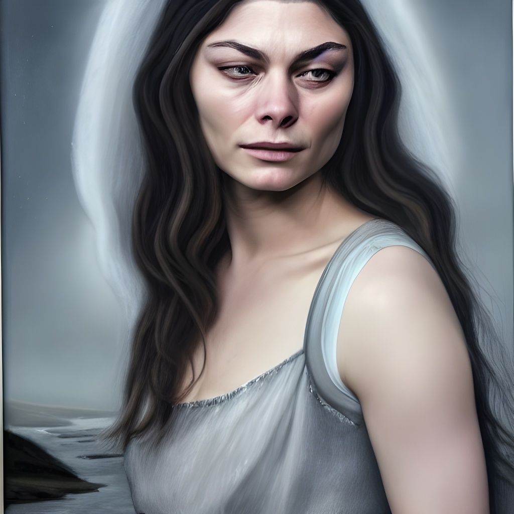 Arwen Undómiel Portrait in Oil, Sadness and Twilight
