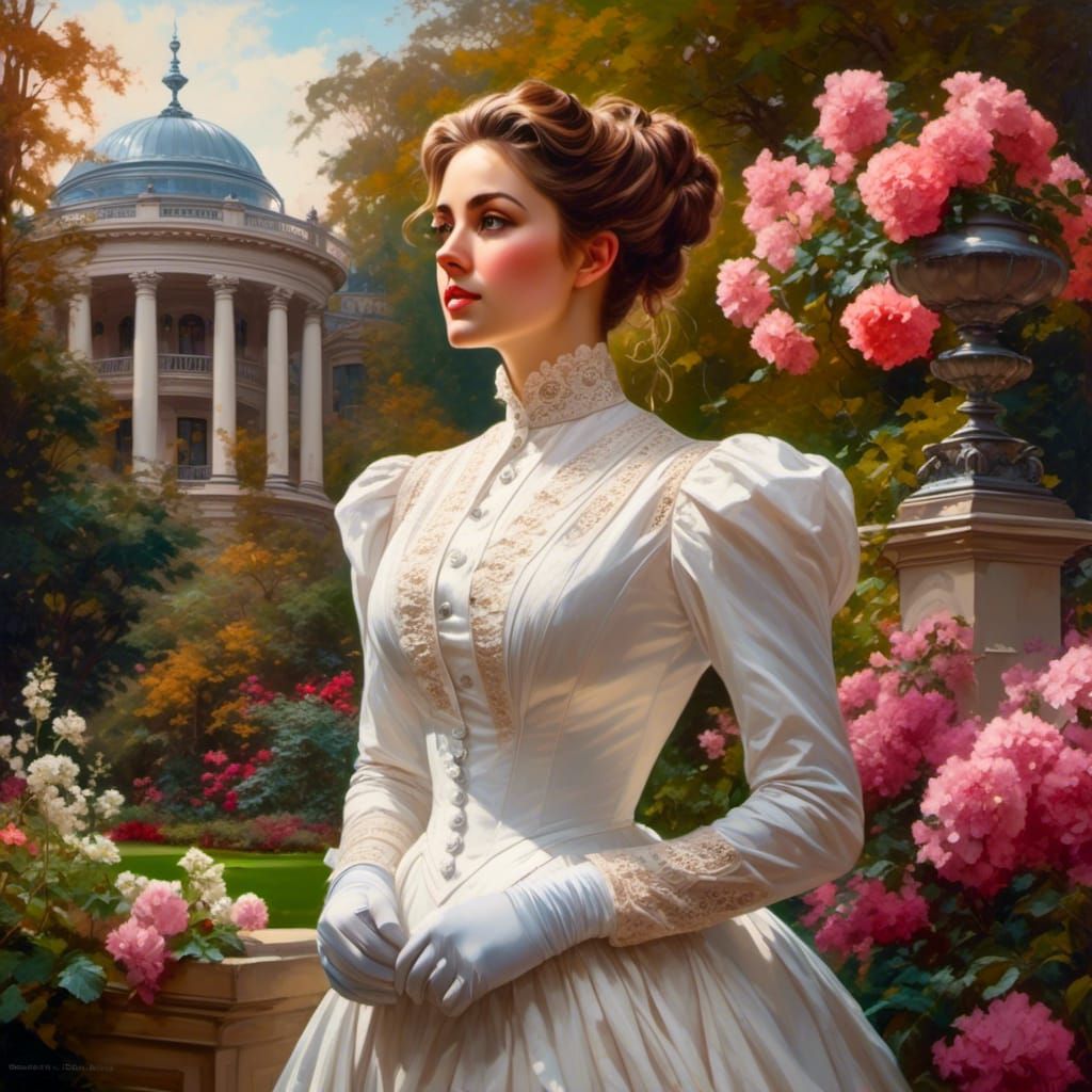 Victorian Lady in Mystic Garden Portrait