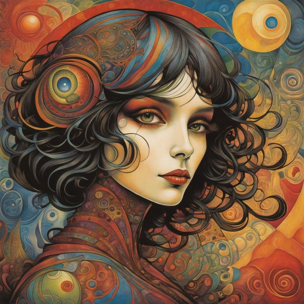 Colorful Abstract Surrealist Silhouettes Inspired by Art Mas...