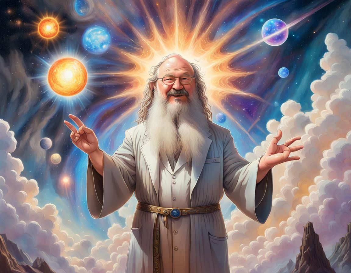 Magical Sorcerer Enters Escher Dimensions, Anime Chibi Style