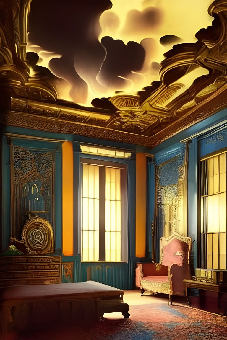 Ornate Antique Bedroom with Oriental Furniture