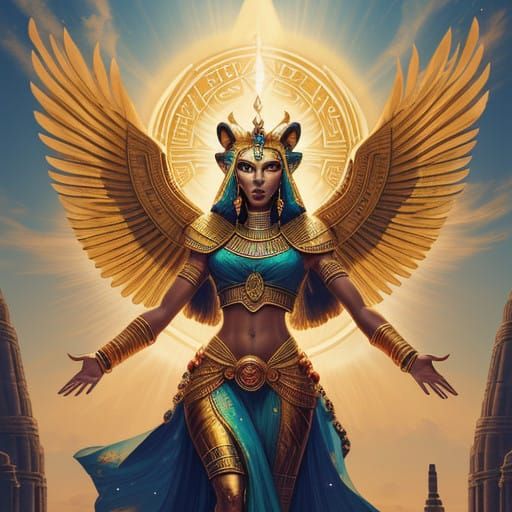 Majestic Sekhmet Ascends in Vibrant Realism